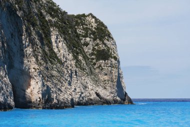 Yunanistan 'ın Zakynthos adasındaki mavi mağaralar, seyahat kavramı