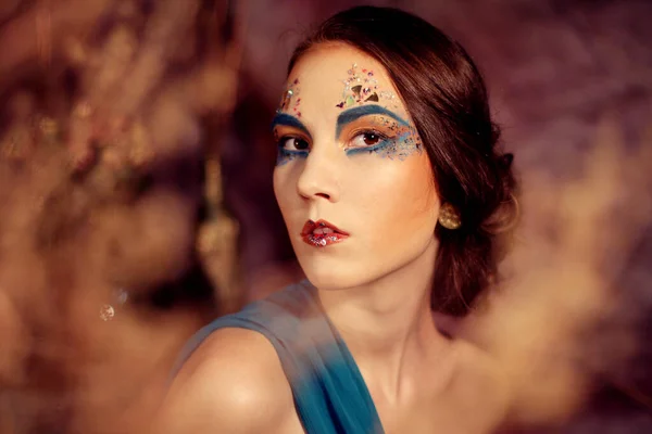 Helles Make-up.Beautiful Womans Gesicht — Stockfoto