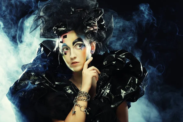 Dark Beautiful Gothic Princess.Halloween party. — Stock Photo, Image