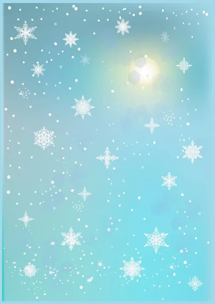 Illustration White Blue Snowflake Background — Stock Vector