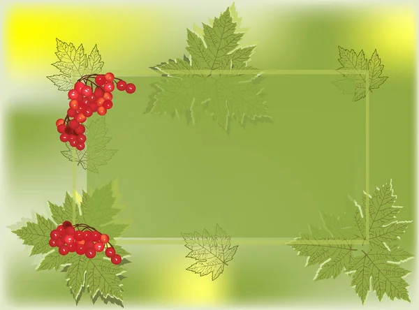 Ilustration Met Herfst Frame Gren Versierd Met Rode Bessen — Stockvector