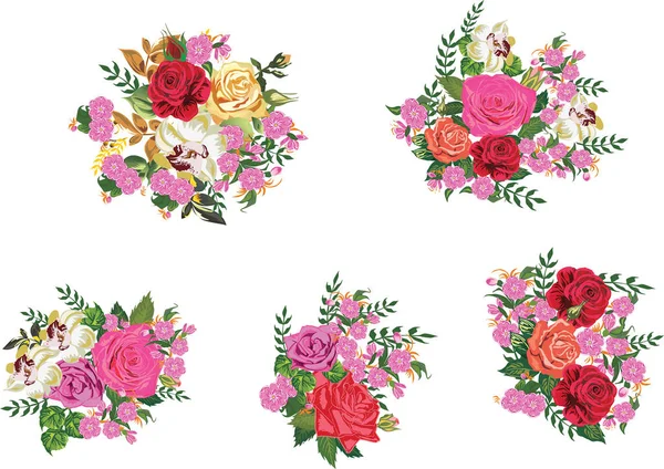 Illustrazione Con Rosa Rosa Decorazione — Vettoriale Stock