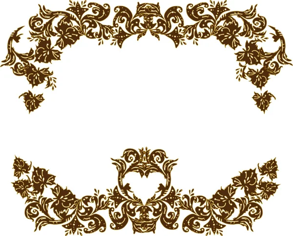 白地に茶色の装飾図 — ストックベクタ