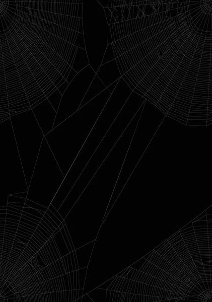 Ilustrace Pavučinou Izolované Černém Pozadí — Stockový vektor