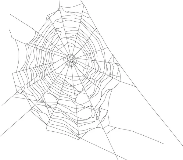 Ілюстрація Павутиною Ізольована Білому Тлі — стоковий вектор
