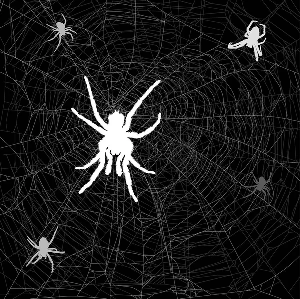 Illustration Spider Web Isolated Black Background — Stock Vector