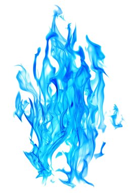 Mavi izole edilmiş ateş beyaz üzerinde kıvılcımlar