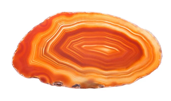 Темно-оранжевий агат ізольований на білому — стокове фото