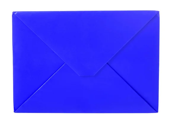 Blauer Umschlag isoliert auf weiß — Stockfoto
