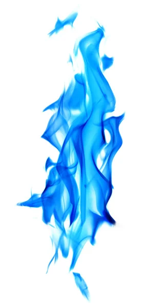 Blue flame column isolated on white — Stock Photo, Image