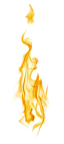 Κίτρινη φλόγα στήλης απομονωμένη σε λευκό — Φωτογραφία Αρχείου