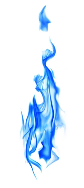 Blue column flame isolated on white — Stock Photo, Image