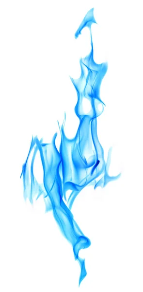 Ярко-голубой столб пламени искра изолирована на белом — стоковое фото