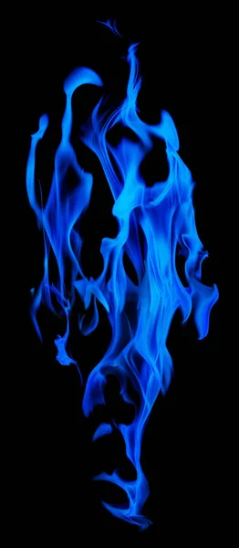 Étincelles de feu bleu foncé isolé sur noir — Photo