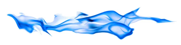 Blauer langer Feuerstreifen isoliert auf weiß — Stockfoto