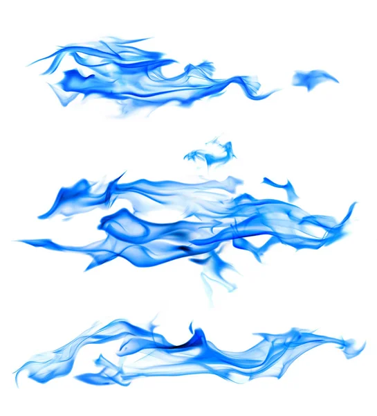 Niebieski płomień długie iskry izolowane na białym — Zdjęcie stockowe