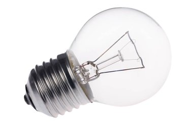 Parlak elektrikli lamba beyaz üzerine
