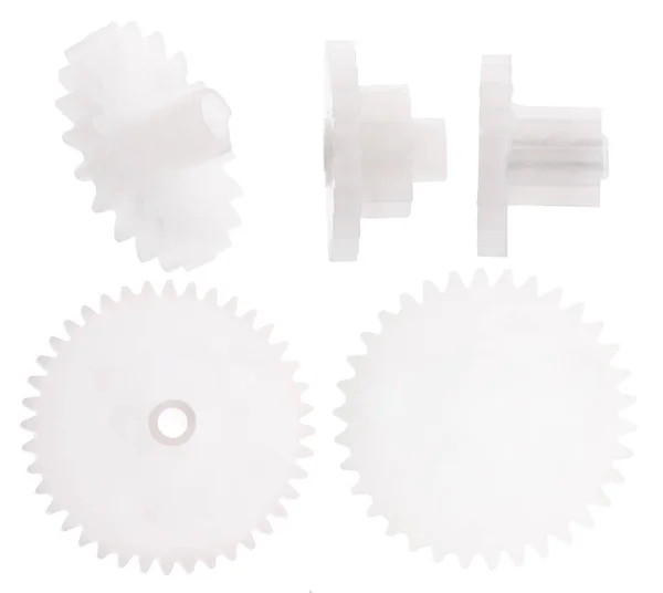 Set of grey gears isolated on white — Stockfoto