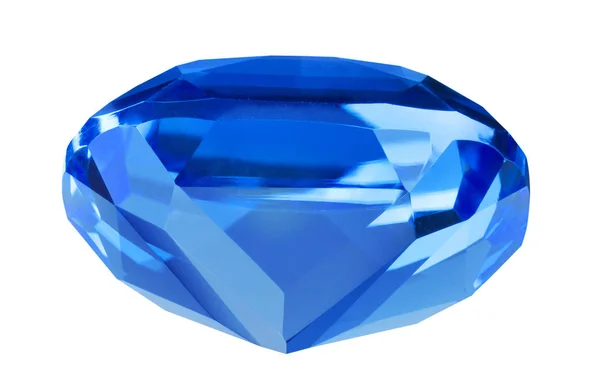 Blue large sapphire isolated on white — Stock Photo, Image