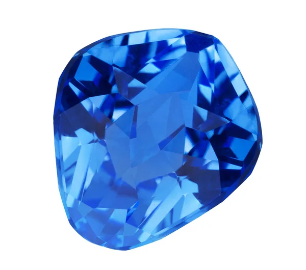 Batu nilam biru safir permata terisolasi — Stok Foto