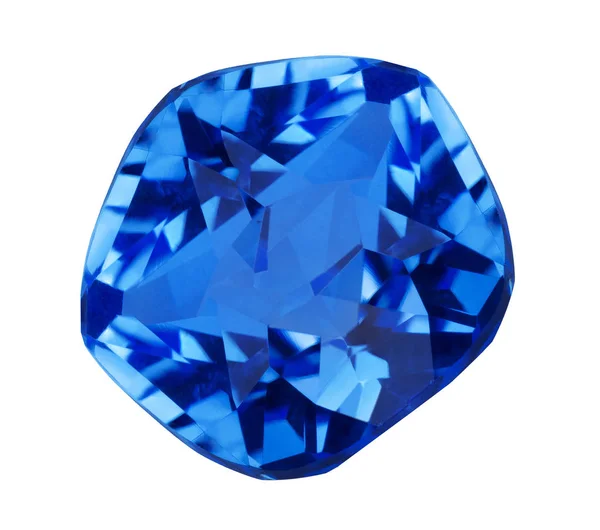 Isolado azul escuro safira gem gem — Fotografia de Stock