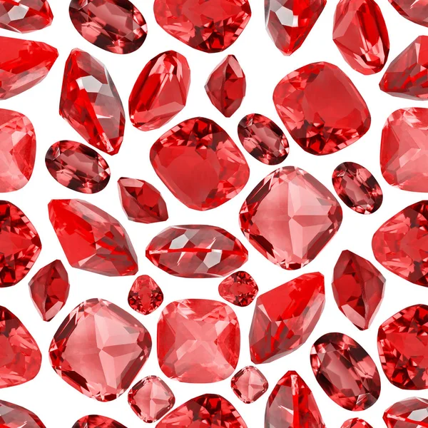 Безшовний фон з червоних рубінових каменів — стокове фото