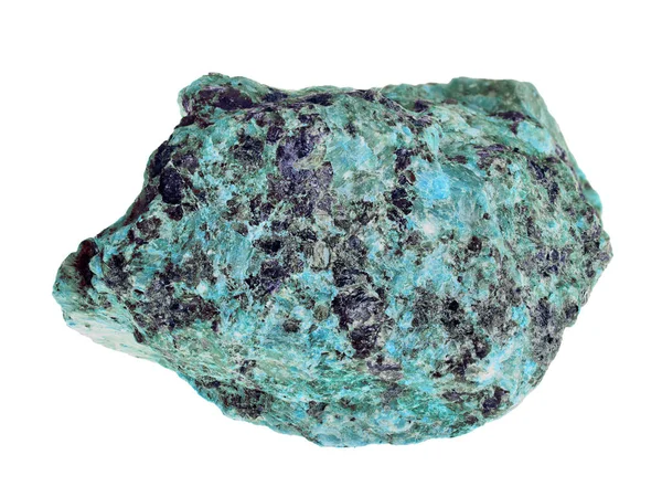 Одиночный голубой и черный камень, изолированный на белом — стоковое фото