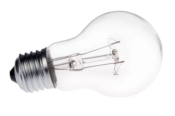 Lampada elettrica ad incandescenza isolata su bianco — Foto Stock