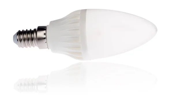 Modern led lamp with reflection on white — Stock Photo, Image