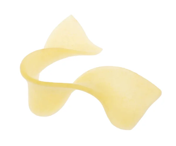 Pieza de macarrones de color amarillo claro sobre blanco —  Fotos de Stock