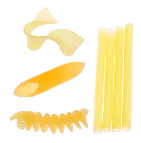 Piezas amarillas de la colección de macarrones aislados en blanco —  Fotos de Stock