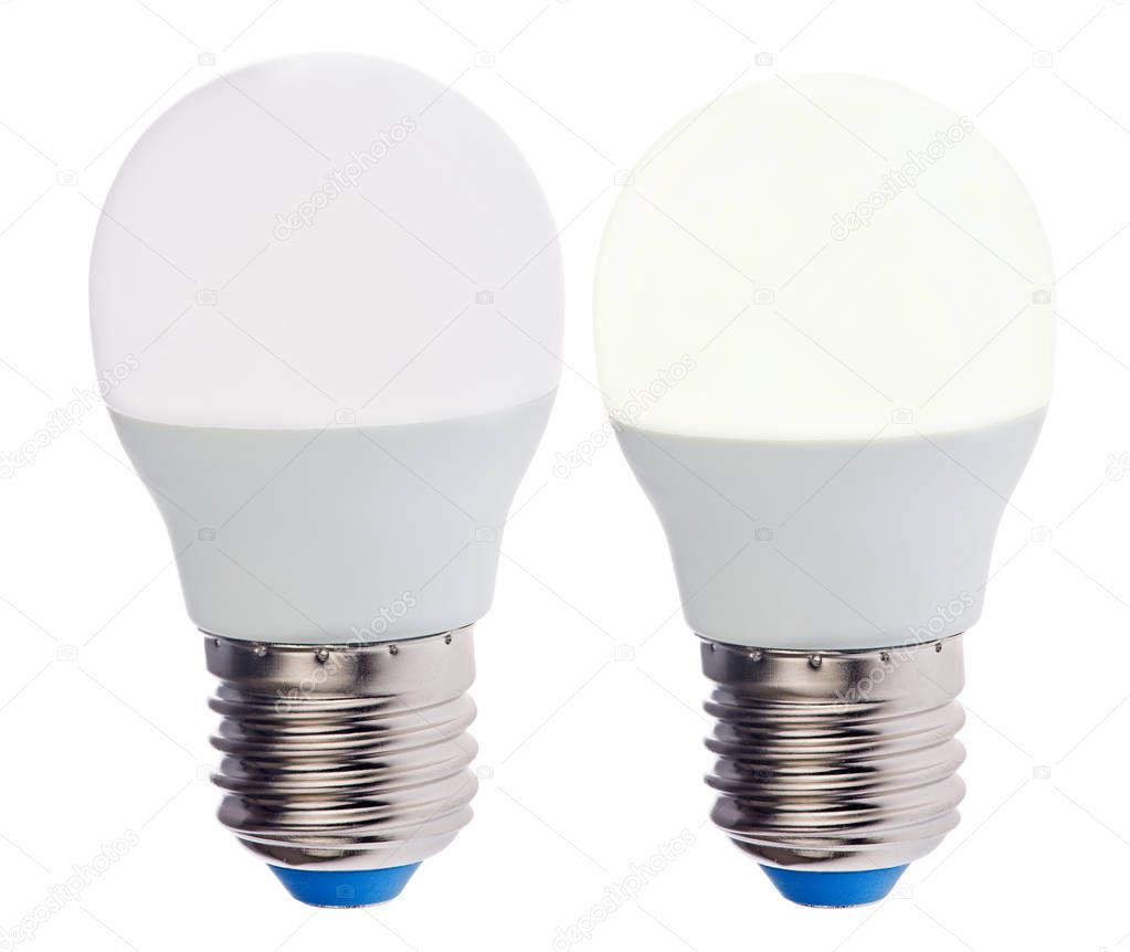 luminescent and disengaged modern led lamp on white