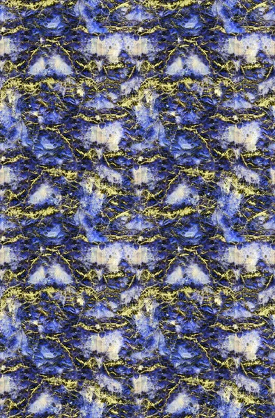 Zlatá a modrá hladká hadovitá textura makro — Stock fotografie