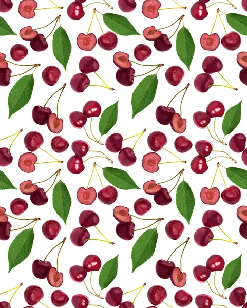 Seamless background from sweet cherry berries — Stock Photo, Image