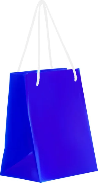 白いイラストに隔離された青い紙袋 — ストックベクタ