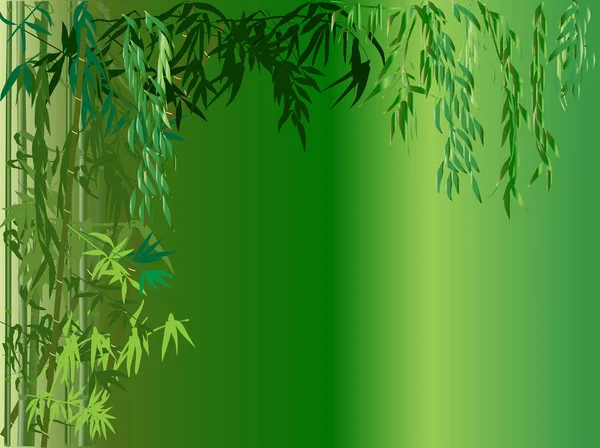 Grüne Bambuspflanzen Illustration — Stockvektor