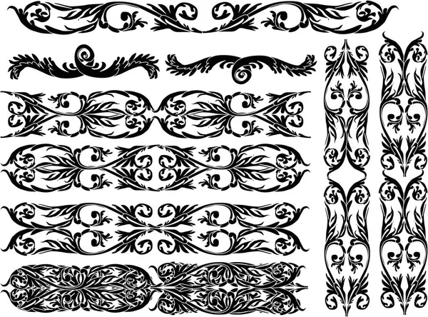 Периодические украшения чёрной полосы — стоковый вектор