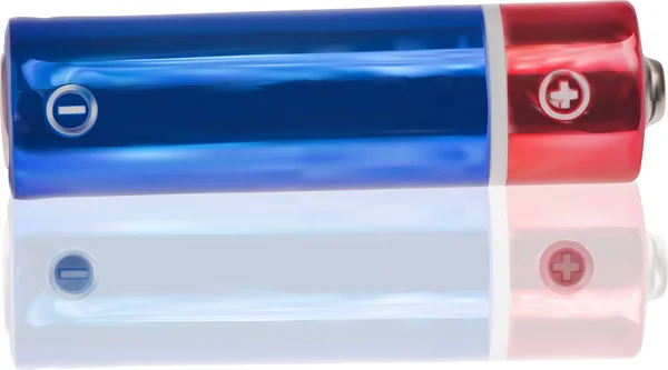 Batterie rouge et bleue avec illustration réfléchissante — Image vectorielle