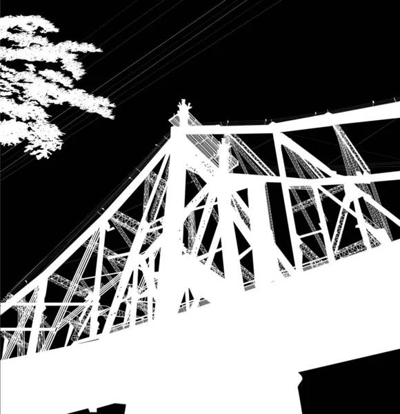 Частина великого білого сучасного мосту — стоковий вектор