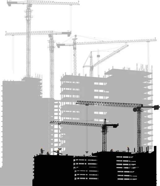 Zwart en grijs geïsoleerd op witte huis gebouw — Stockvector