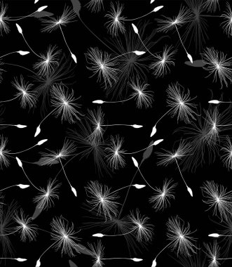 Beyaz ve gri karahindiba tohumlarından kusursuz bir arkaplan