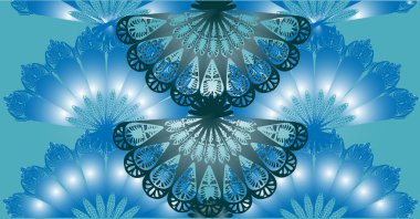 mavi dekore edilmiş hayranlar arkaplan illüstrasyonu