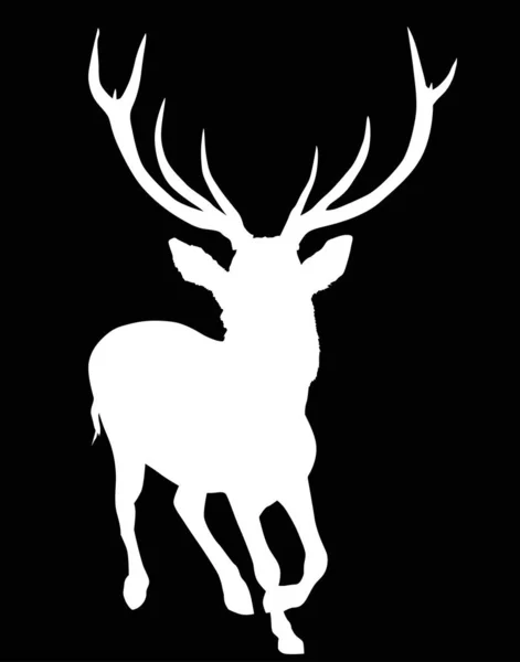 白い鹿の角が大きく — ストックベクタ