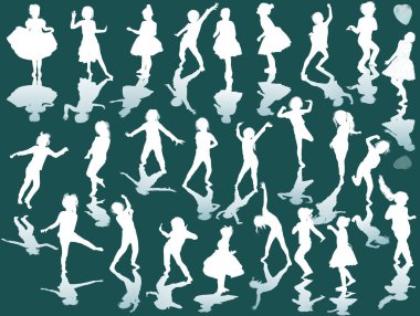 Yansımalı 25 beyaz kız silueti