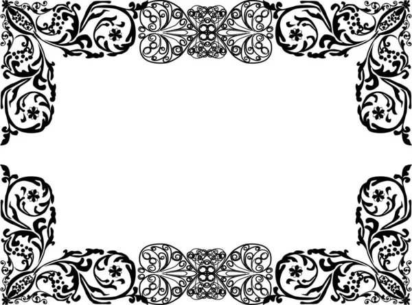 Black wide sipmle decorated frame — Stock Vector