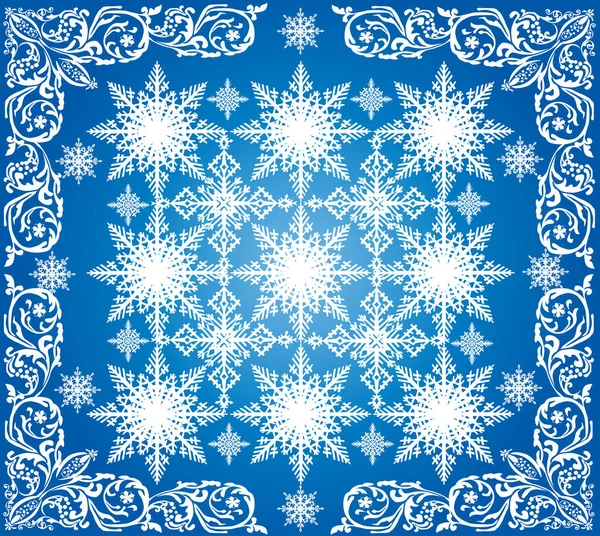 Quadratisch weiß und blau abstrakt dekorierter Hintergrund — Stockvektor