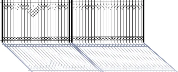 Decorated black fence isolated on white — Stock Vector