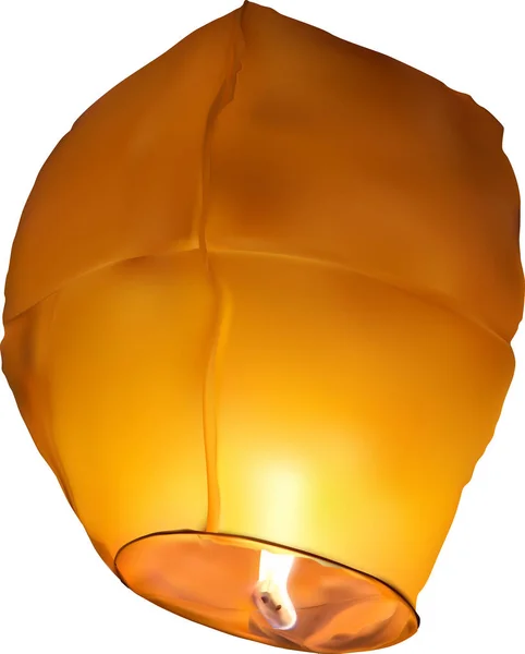 Illustrazione con lanterna gialla isolata su bianco — Vettoriale Stock