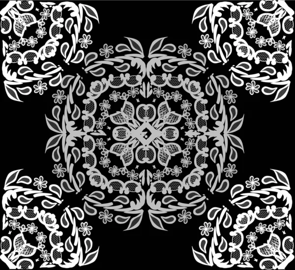Wit en grijs symmetrisch abstract vierkant ontwerp — Stockvector