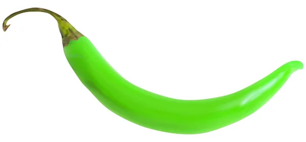 Illustration med grön chilipeppar på vitt — Stock vektor